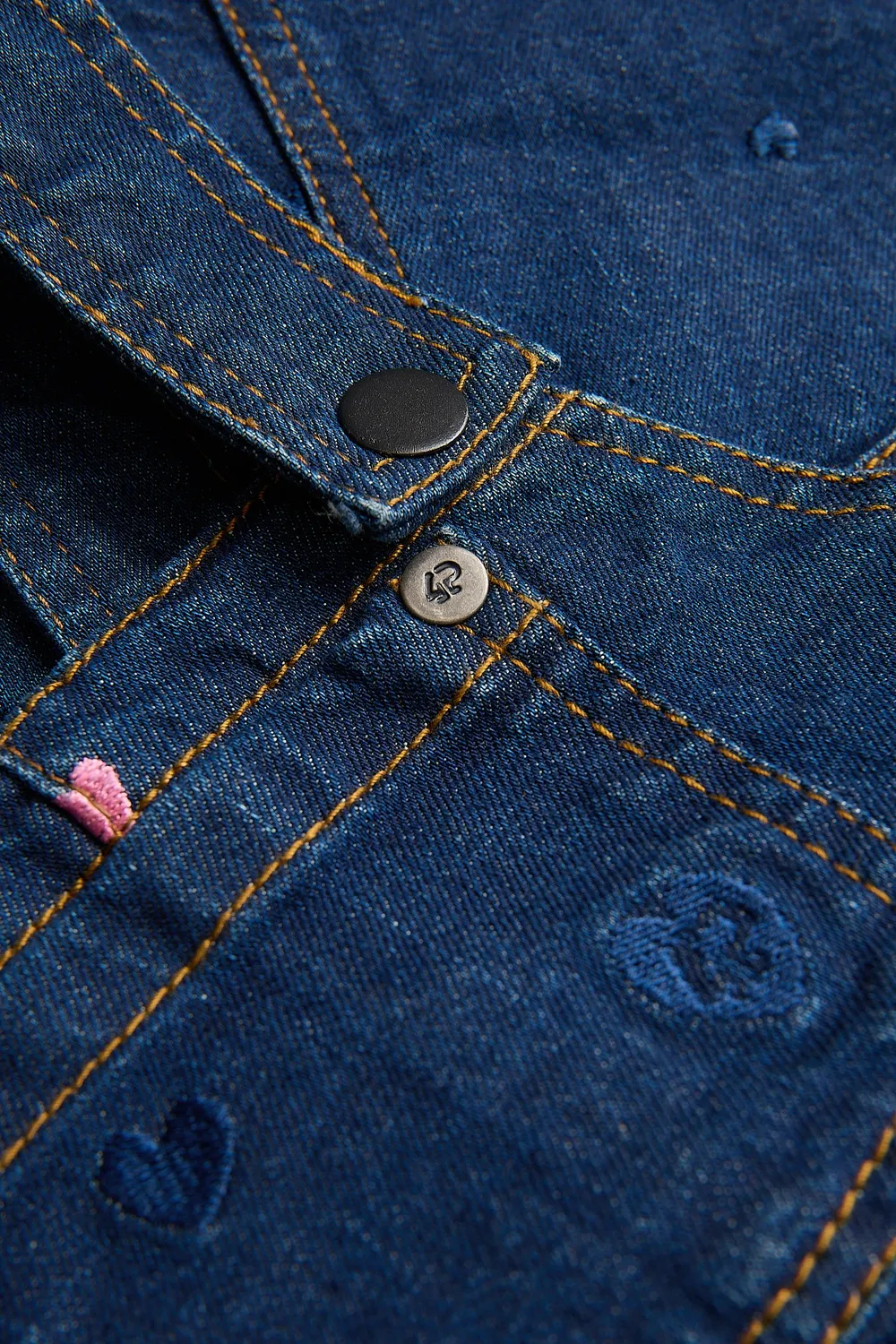 4PRESIDENT Betty Blue meisjes jurk denim hartjes