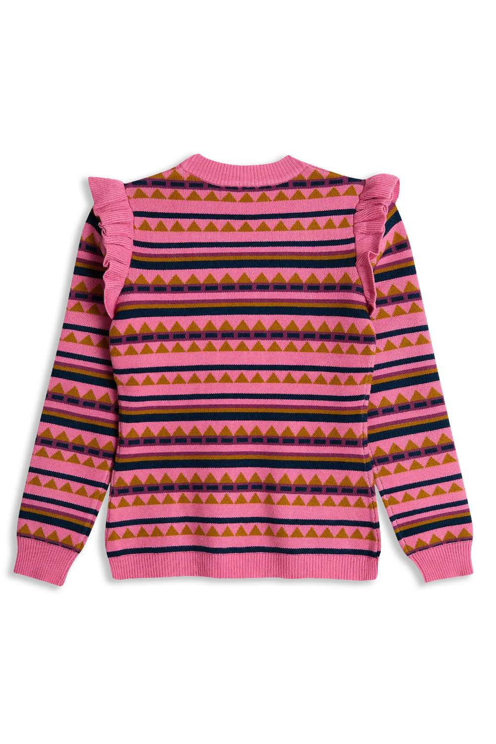 4PRESIDENT Kapri Trui Pink jacquard ruches