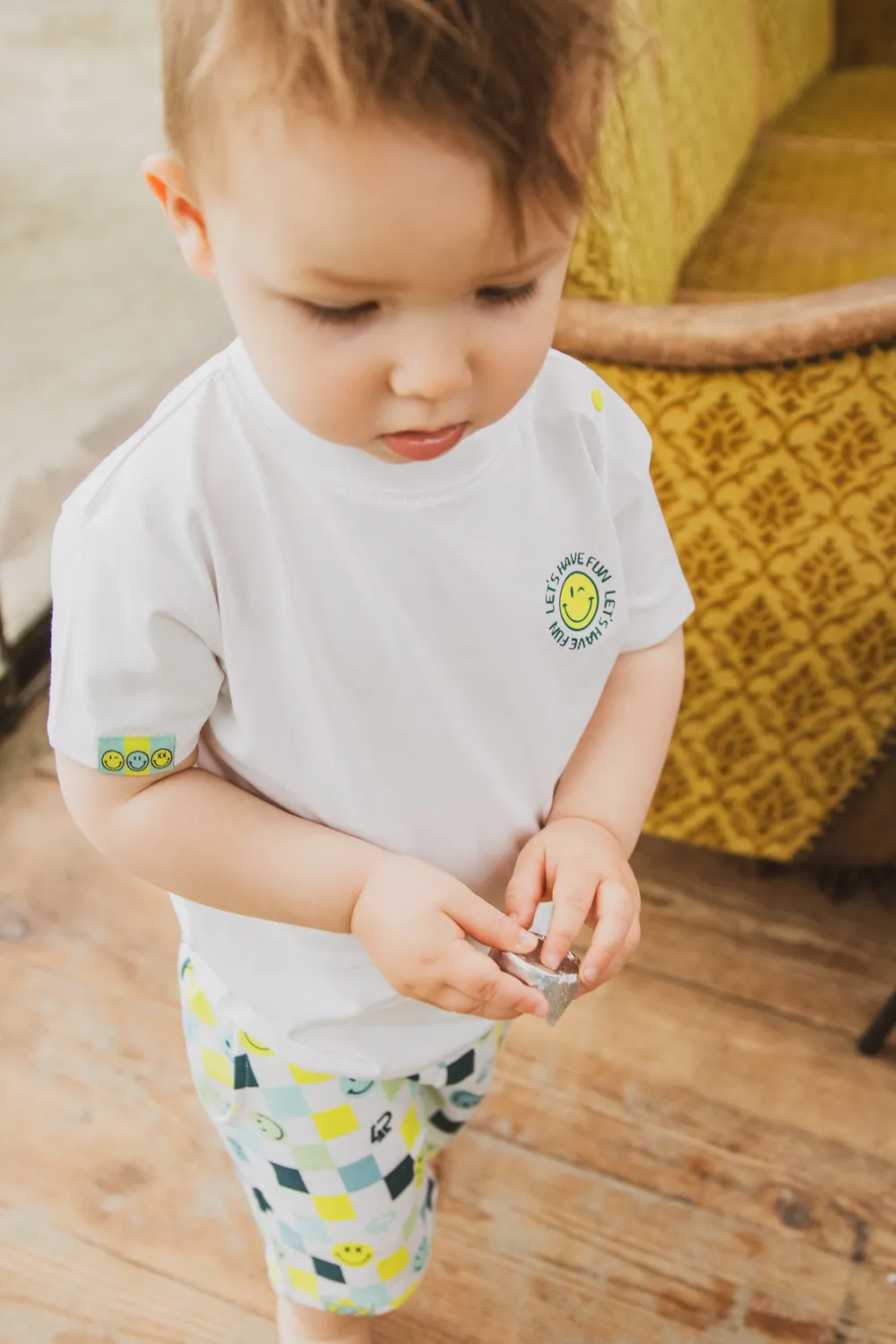 4President Peyton T-shirt wit jongens met knoopjes