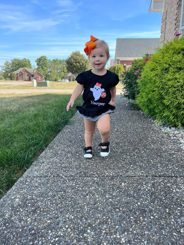 Busy Bee Smocks Halloween Trick-or-Treat Ghost Shirt meisjes