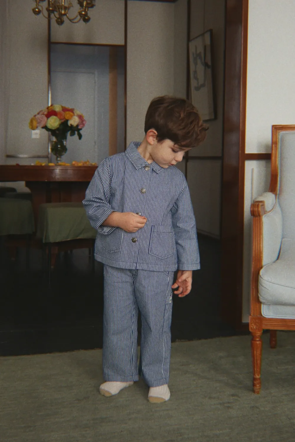 Konges Sløjd Luc Broek Blue Stripe Biokatoen