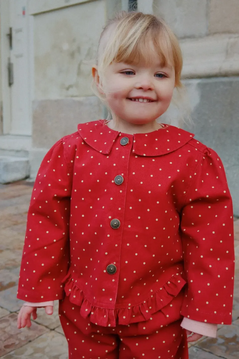 Konges Sløjd Nola shirtjack strawberry dot biokatoen