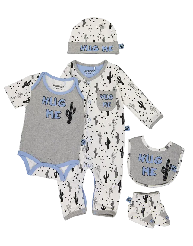 4PRESIDENT Baby Giftset Cactus kraamset 5-delig katoen
