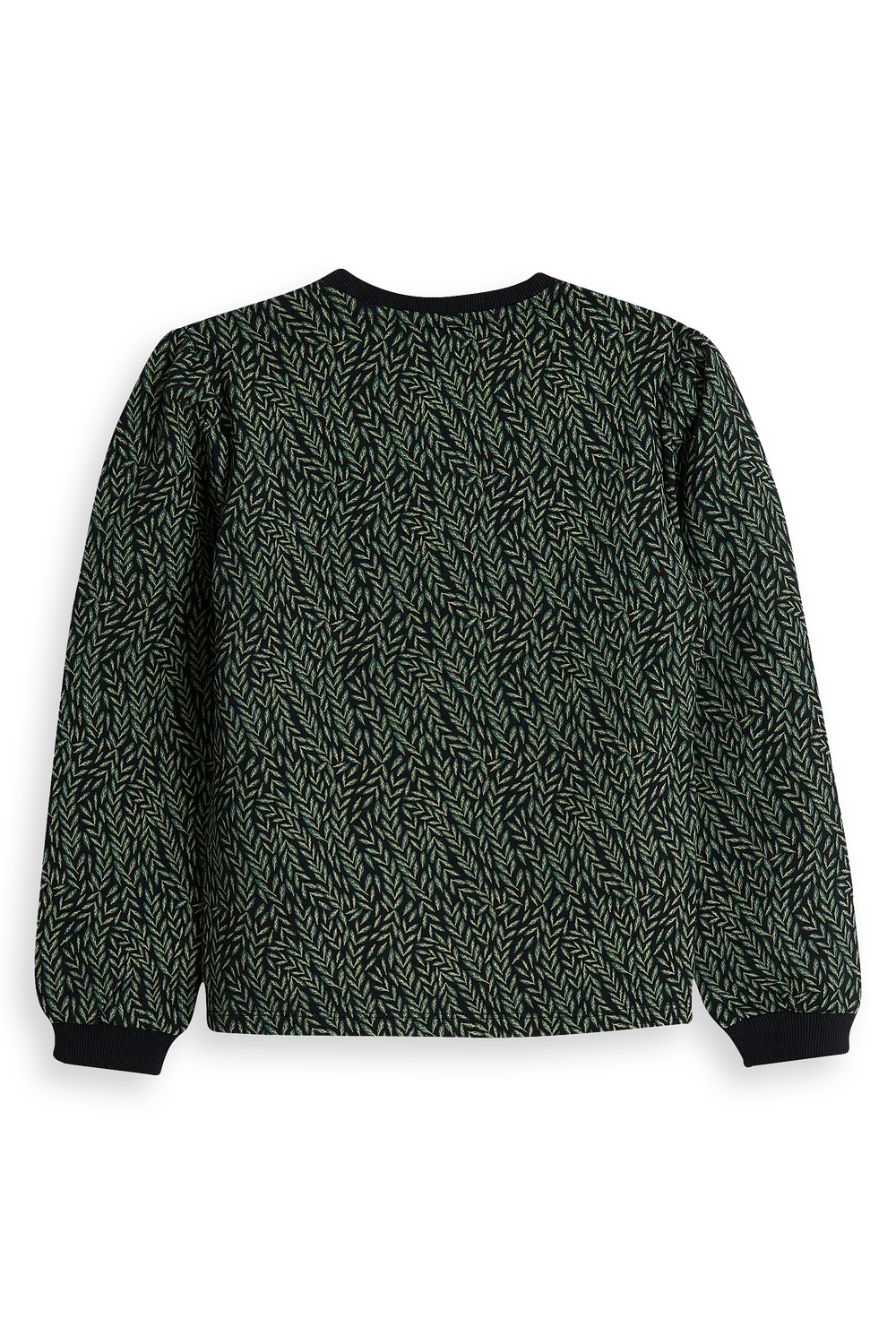 4President Anna Black sweater meisjes bladerenprint