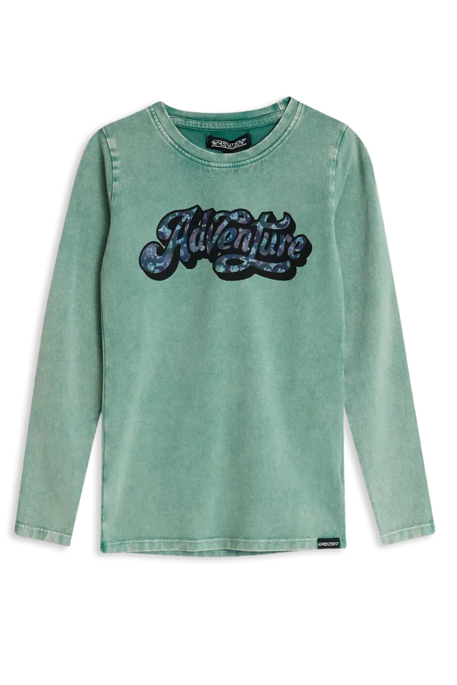 4President Nola longsleeve blauw 3D-logo meisjes