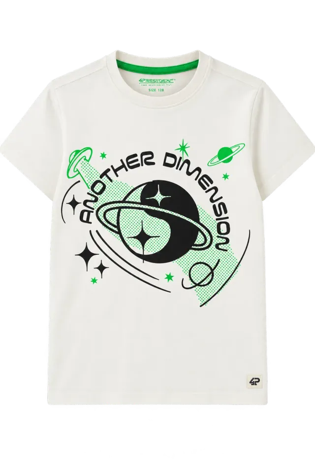 4President Lucas1 T-shirt wit jongens spaceprint