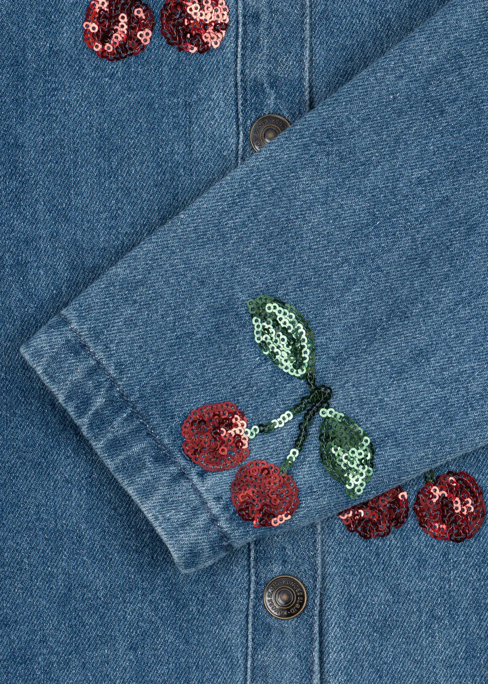 Konges Sløjd Magot denim blouse cherry sequin