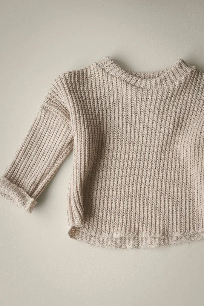 Louloúdi Bo trui katoen beige 50/56 oversized