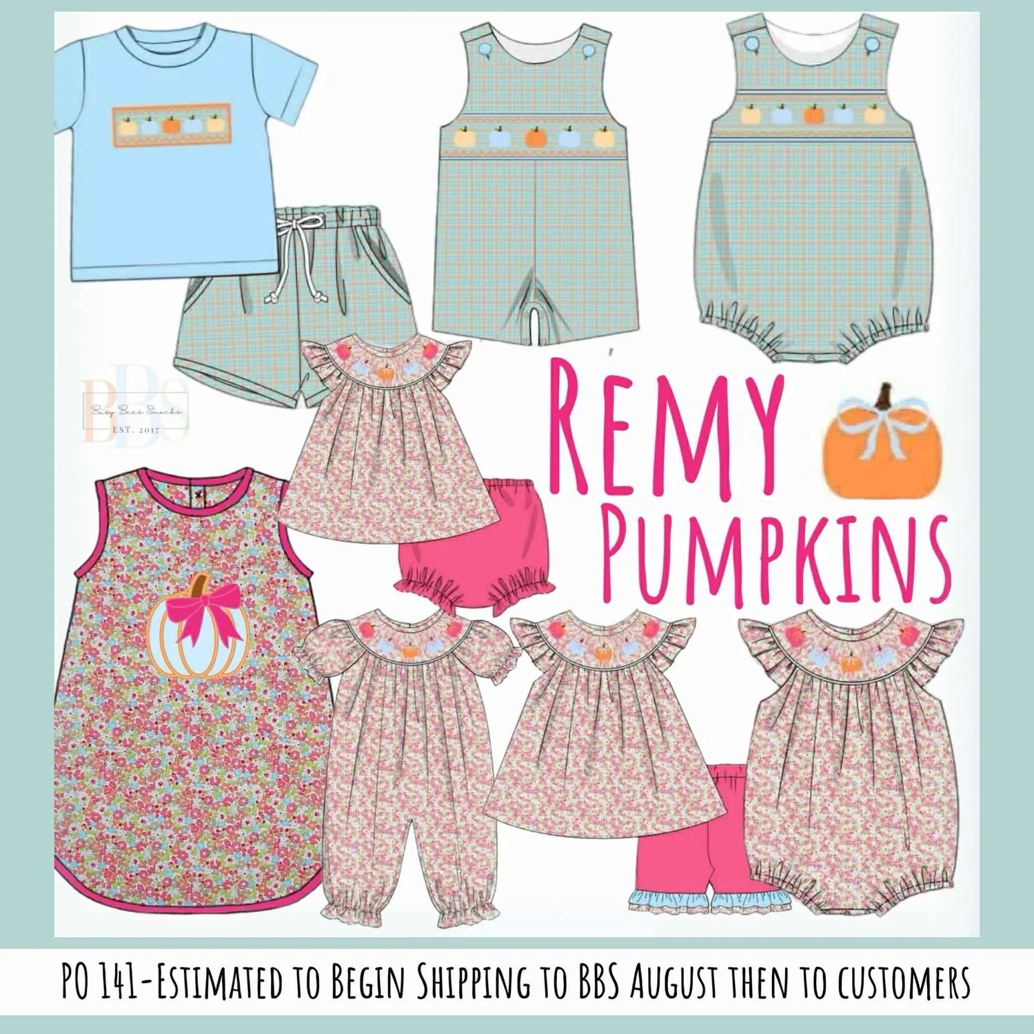 Busy Bee Smocks Remy's Pumpkins Girls Woven Dress 2T herfst