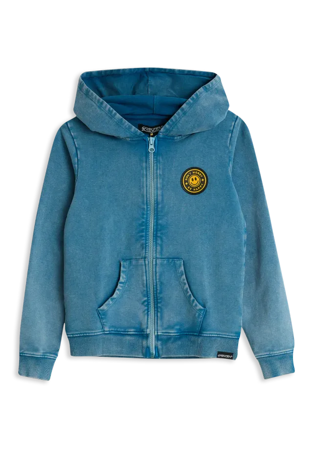 4President Noa hoodie blauw relax vibes katoen