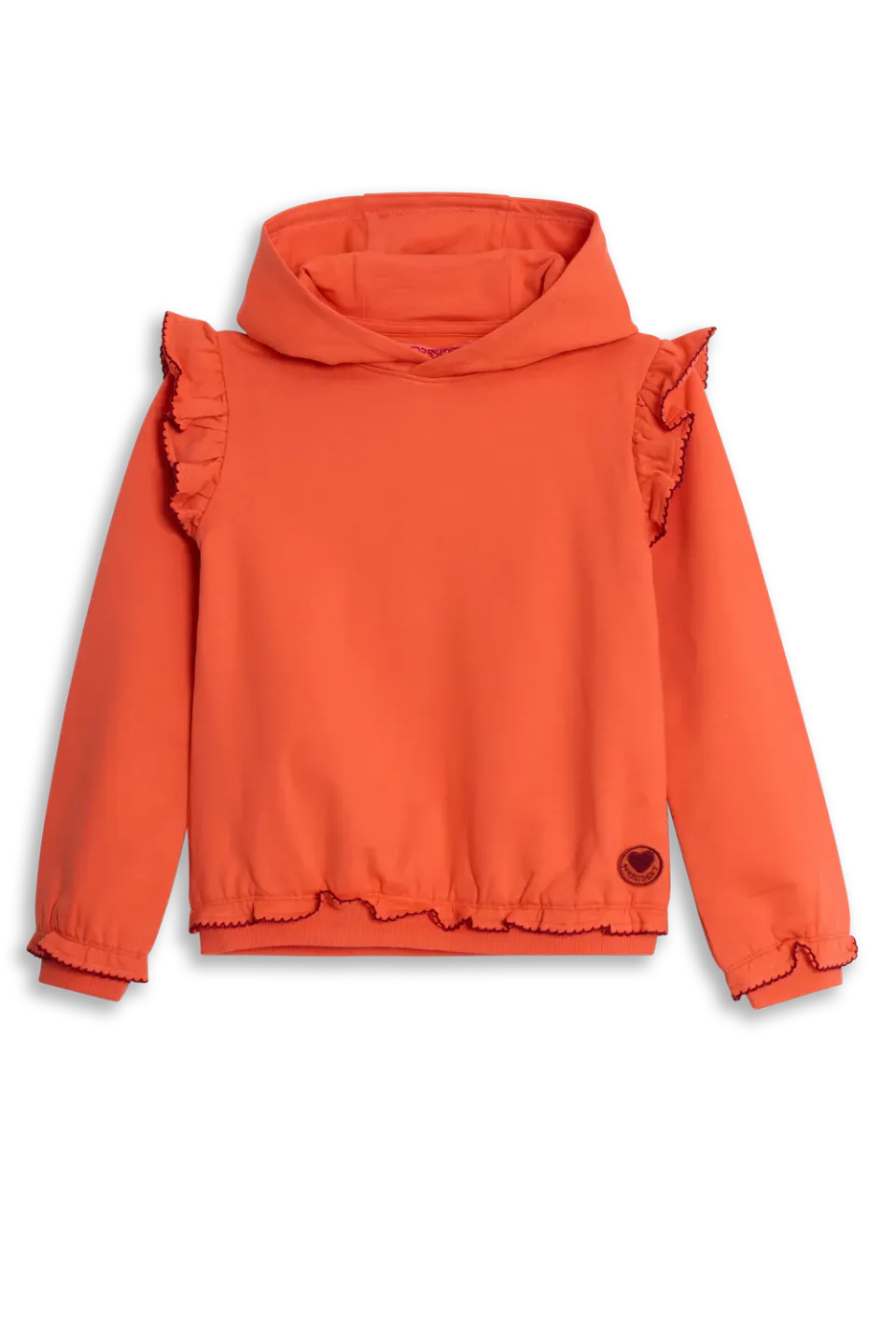 4President Ivy hoodie poppy red katoen met ruches