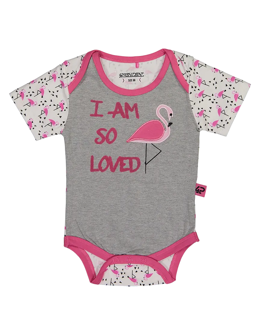 4President Baby Giftset Flamingo katoen 5-delig
