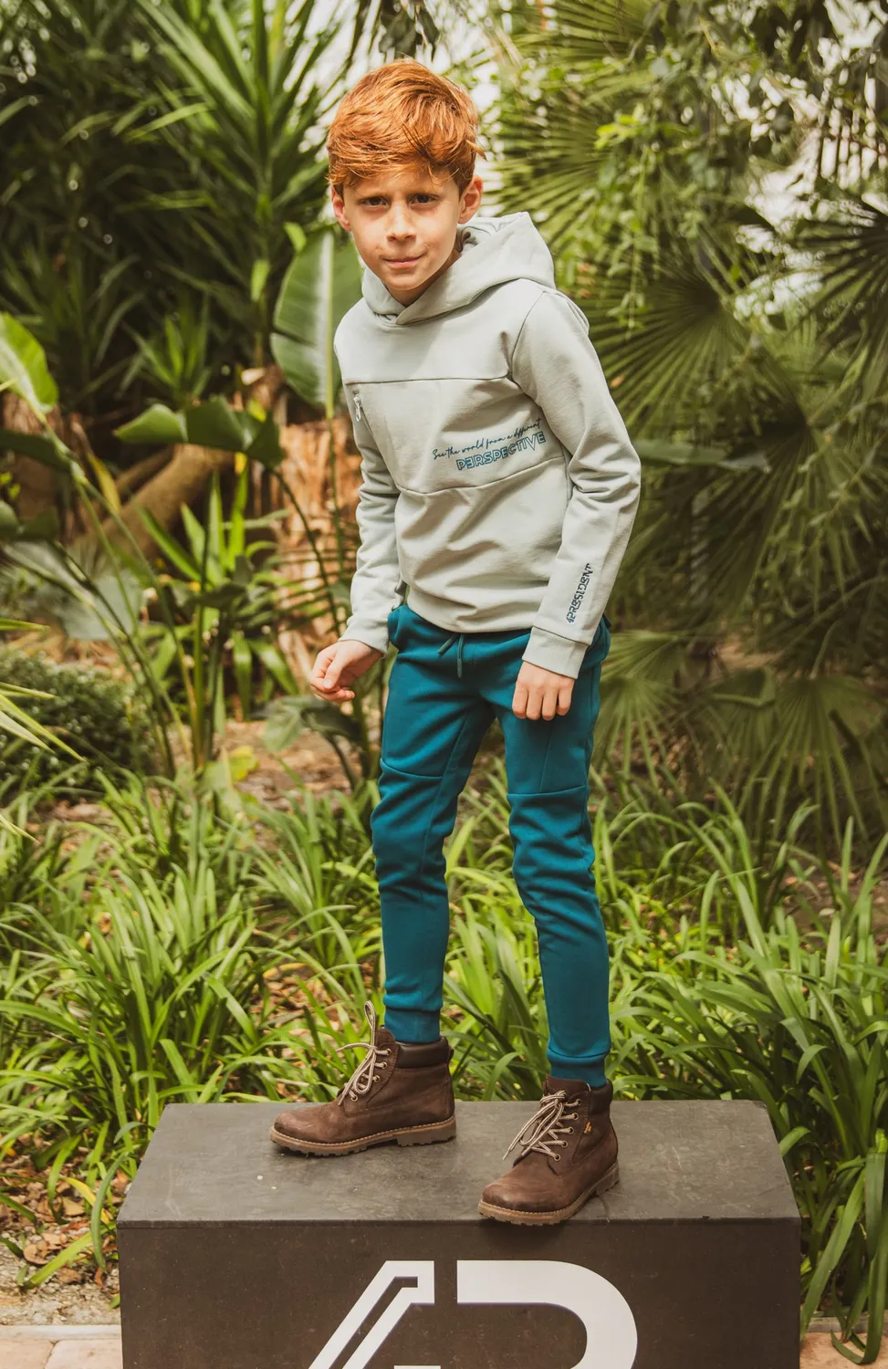 4PRESIDENT Iddo Hoodie Cloud Blue katoen met ritszak