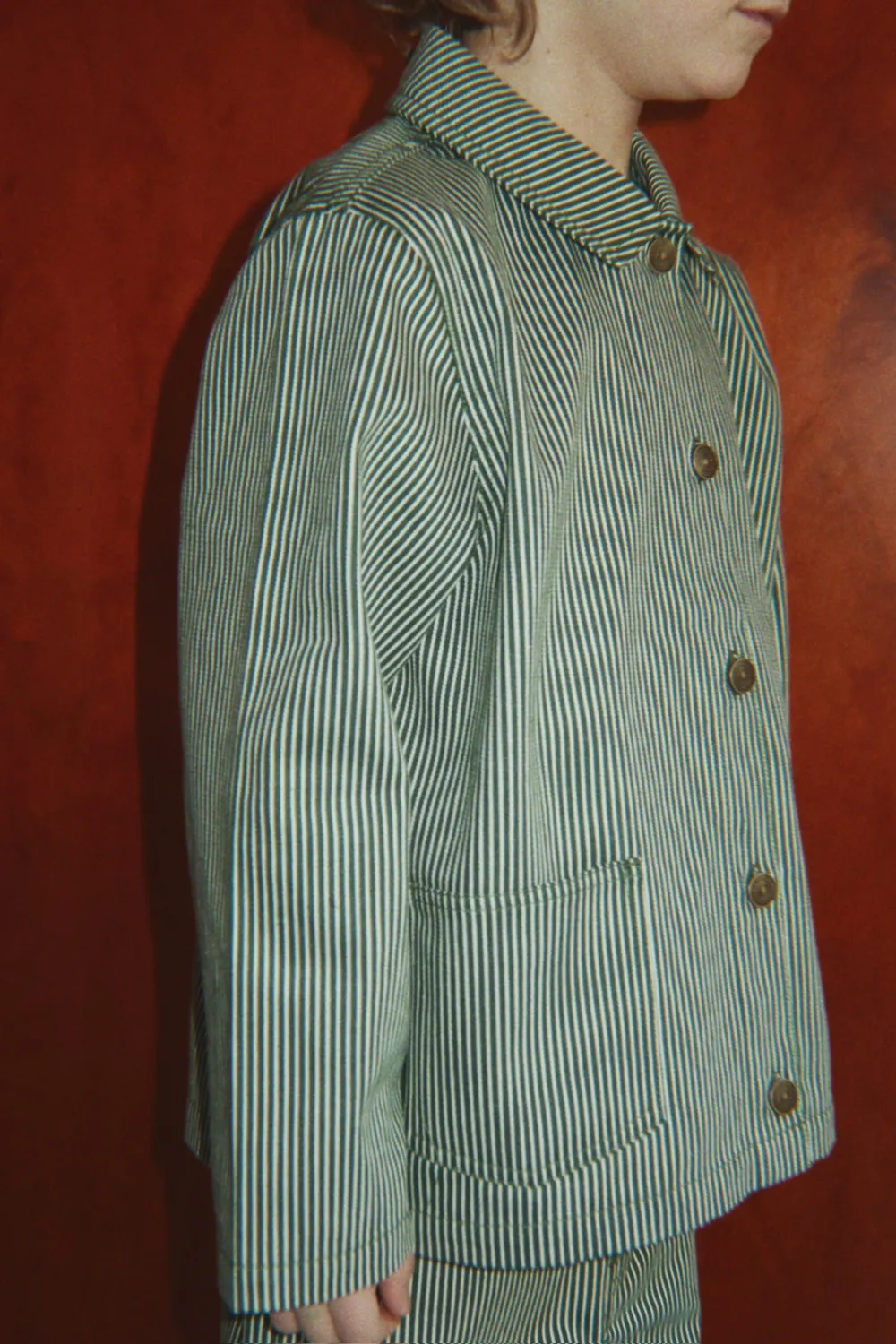 Konges Sløjd Luc overshirt milk verte stripe