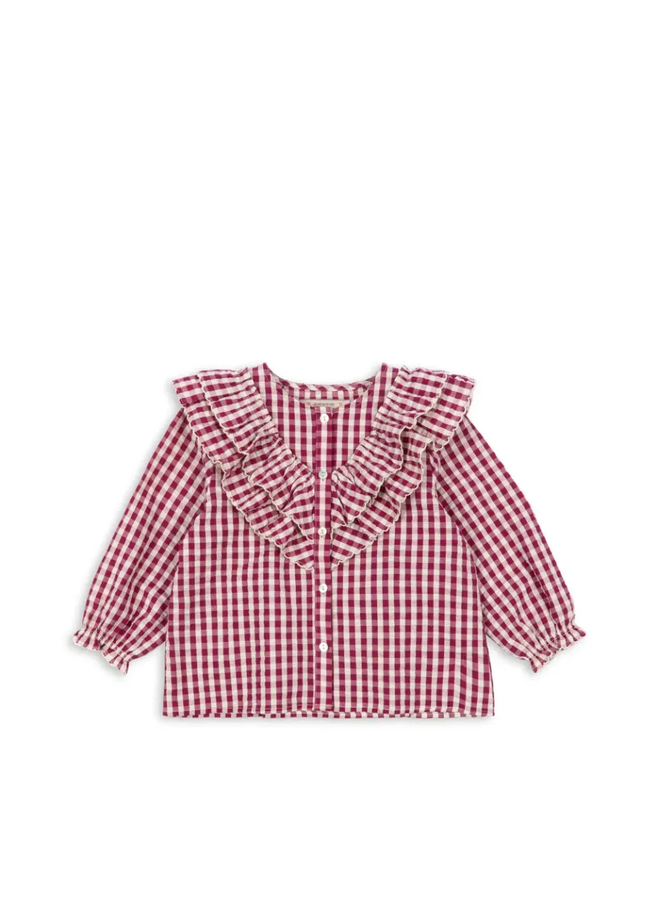 Konges Sløjd Kim shirt sangria butter check biokatoen