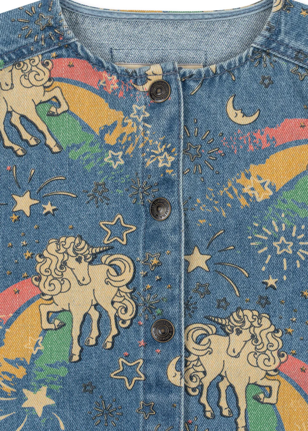 Konges Sløjd Magot jas born to sparkle eenhoorn denim
