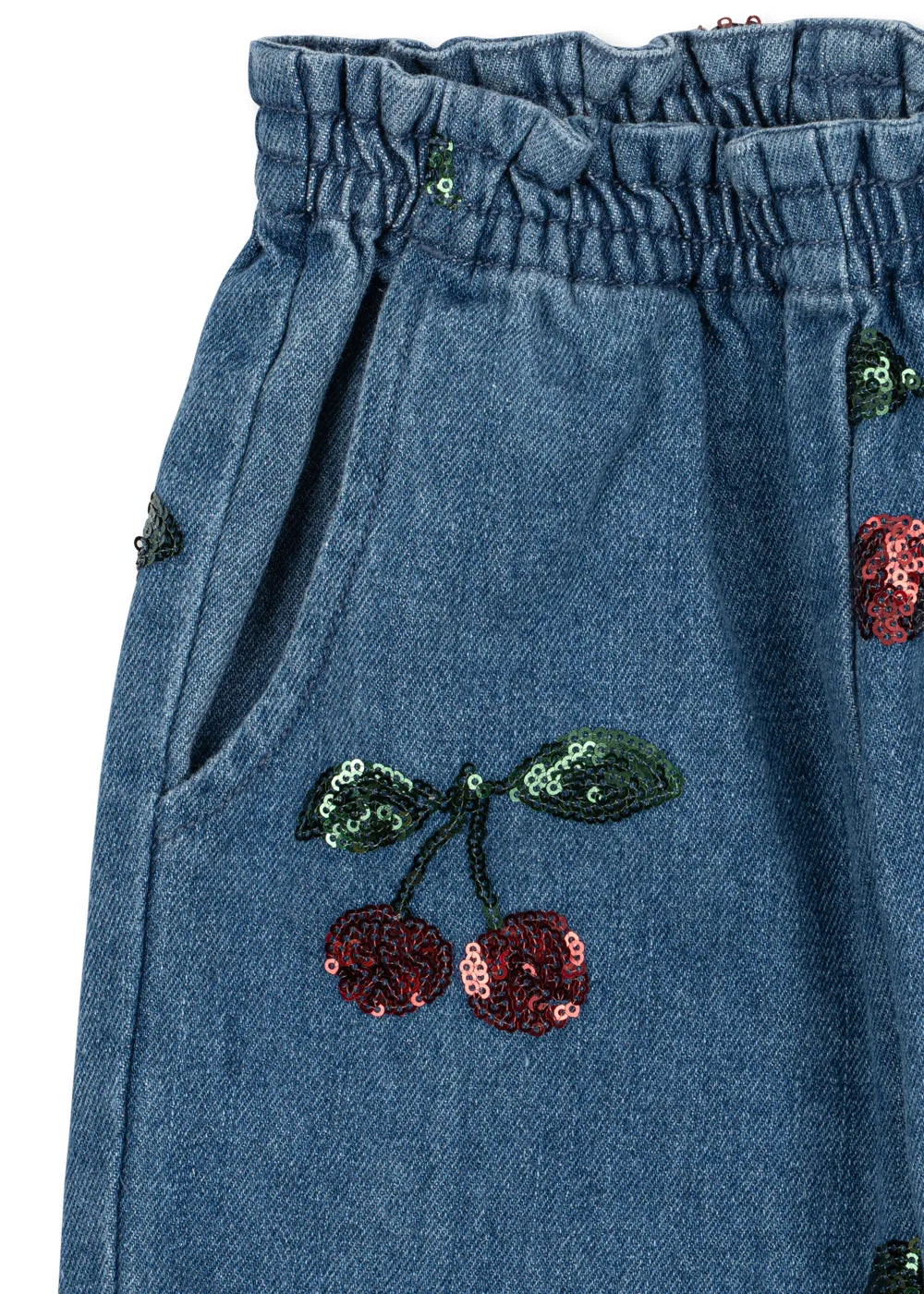 Konges Sløjd Magot paillettenbroek cherry sequin denim