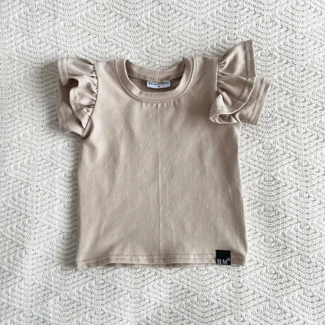 SODA FASHION Ruffle Shirt Sand maat 50 zacht