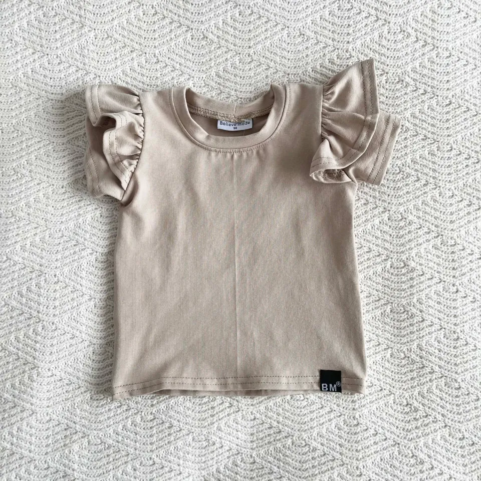 SODA FASHION Ruffle Shirt Sand maat 50 zacht