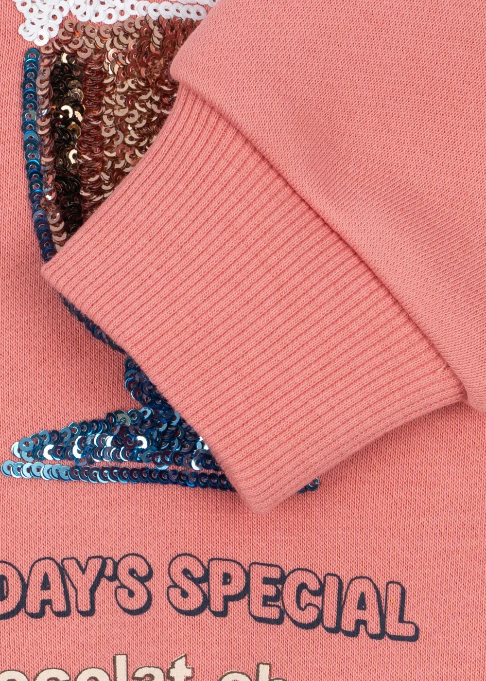 Konges Sløjd Lou Pailletten Sweater peach blossom biokatoen