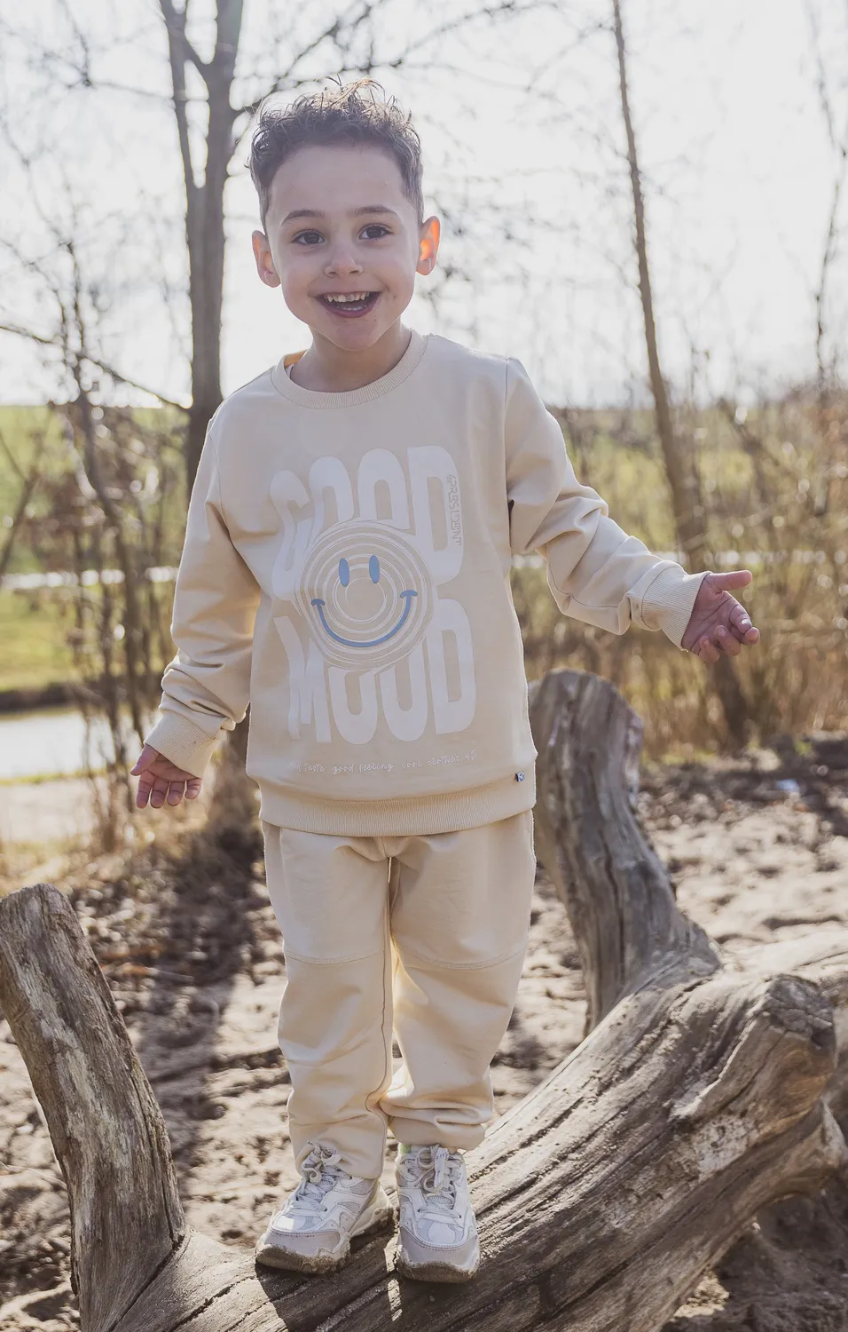4President Osiris Sand jongens joggingbroek katoen