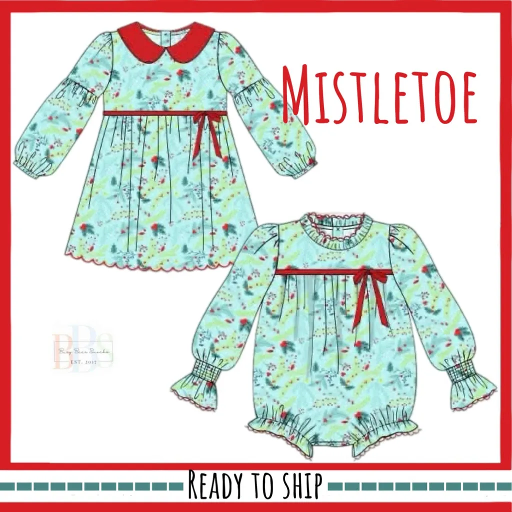 Busy Bee Smocks Mistletoe babyromper meisje mistletoe tricot