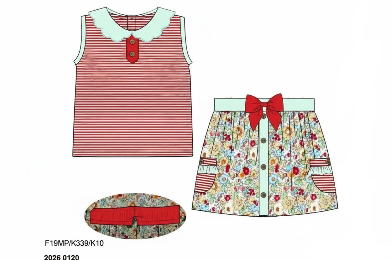 Busy Bee Smocks Ariel meisjes skort set 2T zonder naam