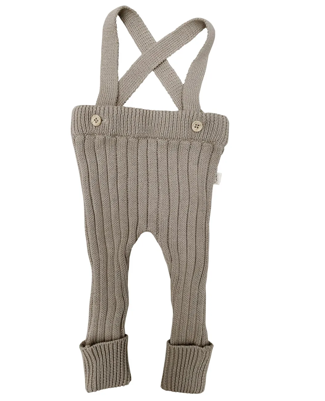 The Mompany Salopette tuinbroekje beige gebreid katoen