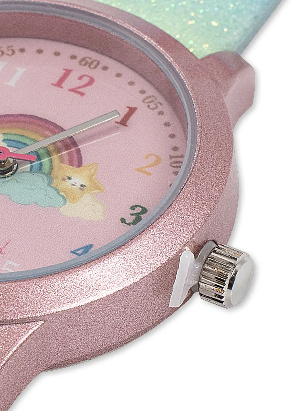 Konges Sløjd Regenboog kinderhorloge rainbow glitter waterdicht