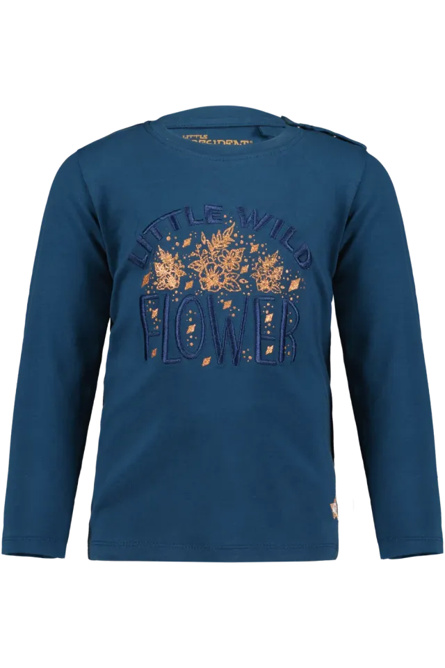 4PRESIDENT Kiana Blue Wing Teal shirt lange mouwen