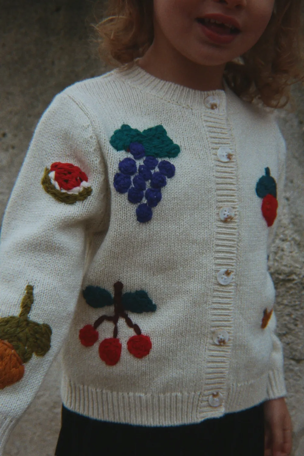 Konges Sløjd Fruity Cardigan vest summer sand wolmix