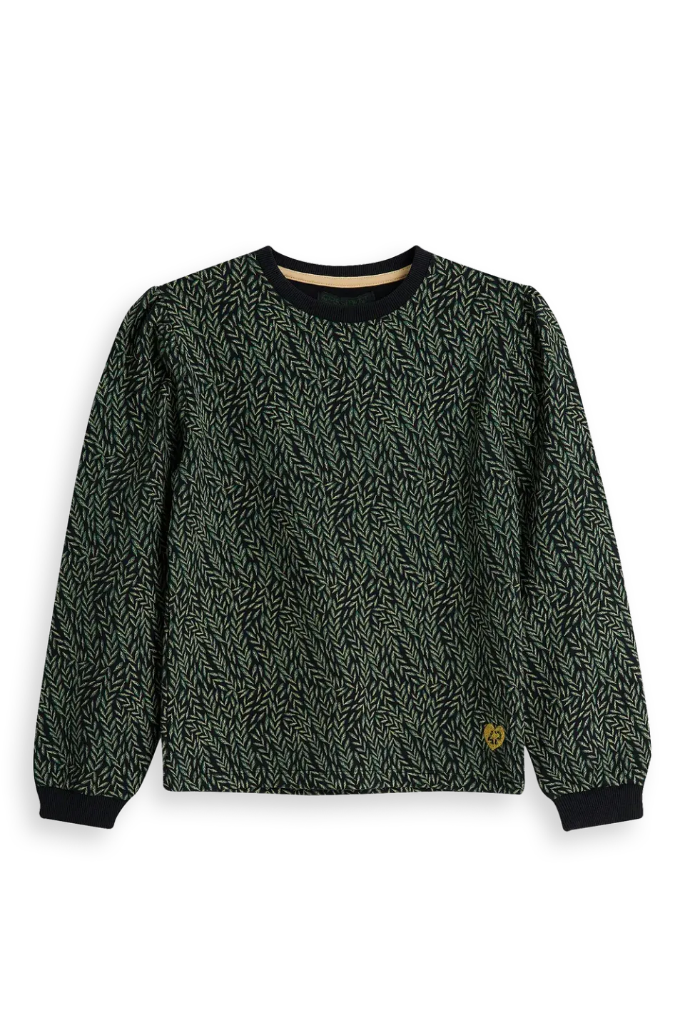 4President Anna Black sweater meisjes bladerenprint