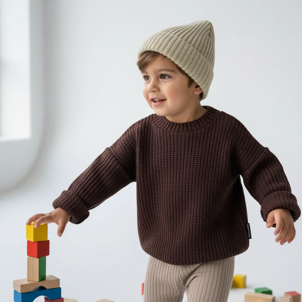 Louloúdi Bo trui katoen beige 50/56 oversized
