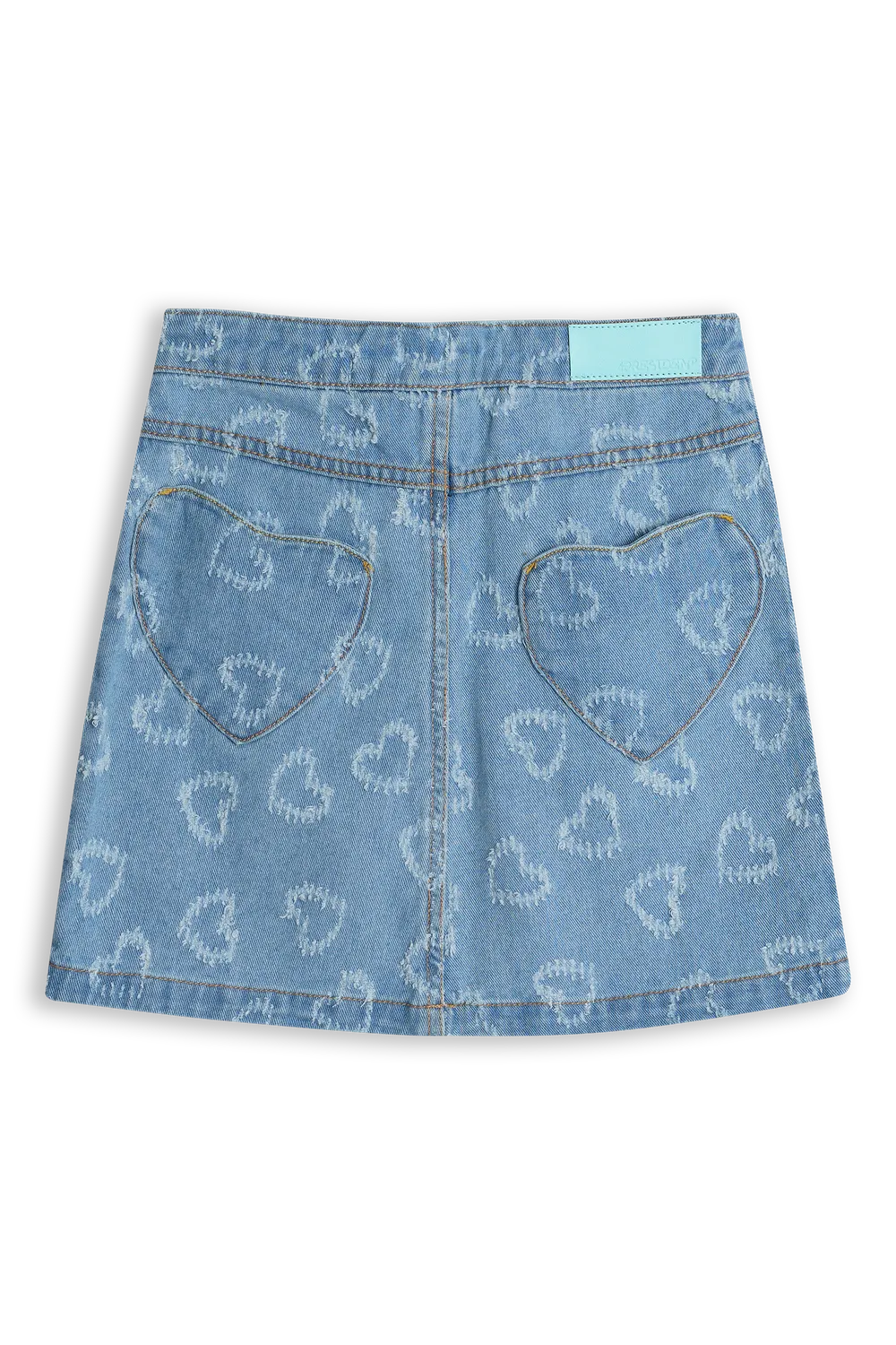 4President Bowien denim rok meisjes blauw stretch
