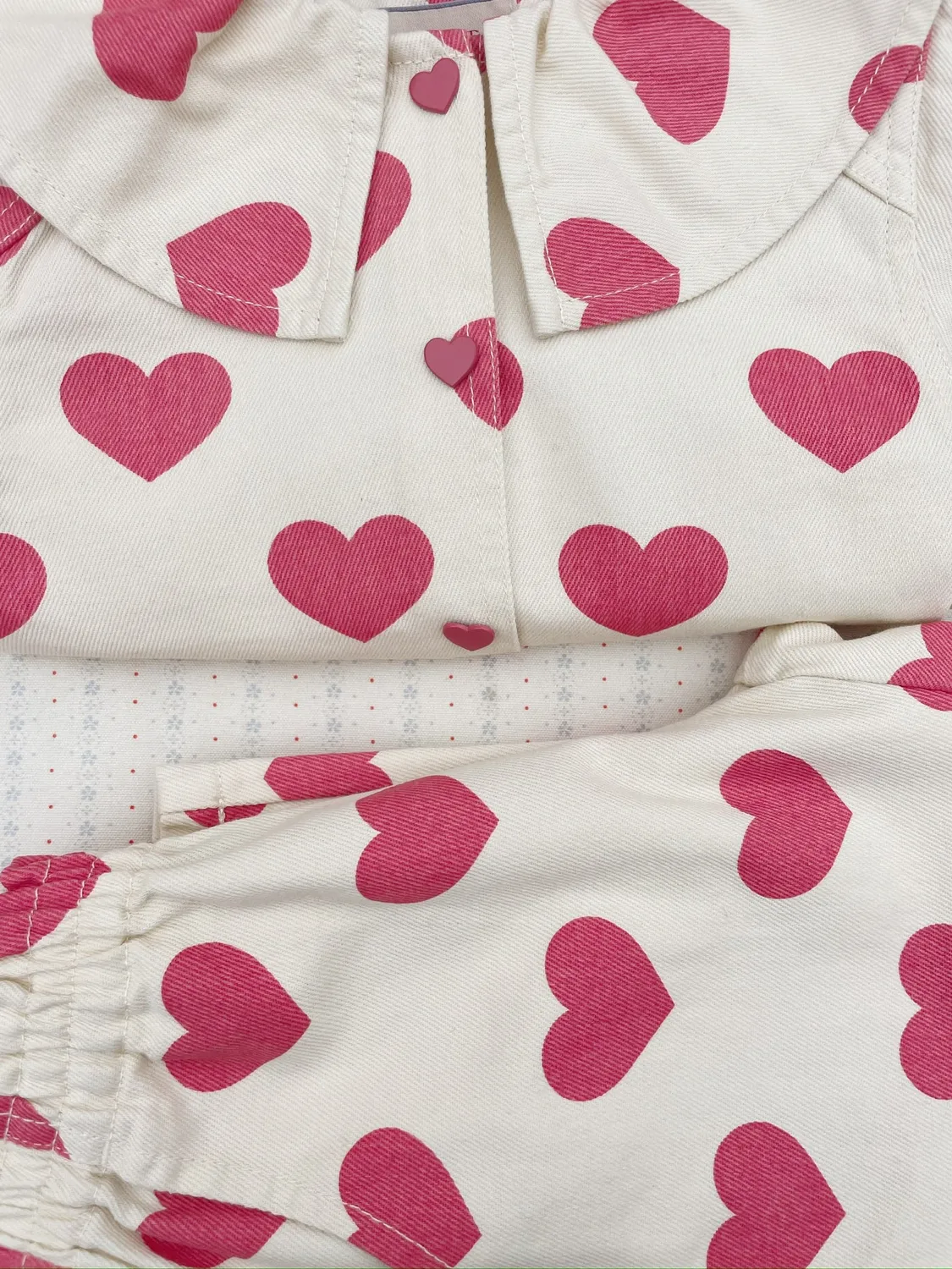 Konges Sløjd Magot broek bon coeur pink biokatoen