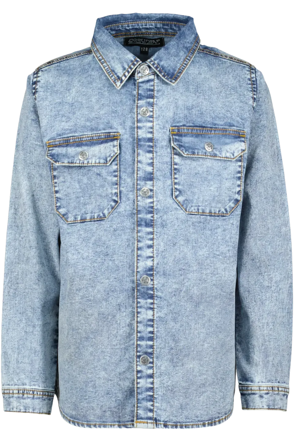 4President Hano overhemd jongens lichtblauw denim