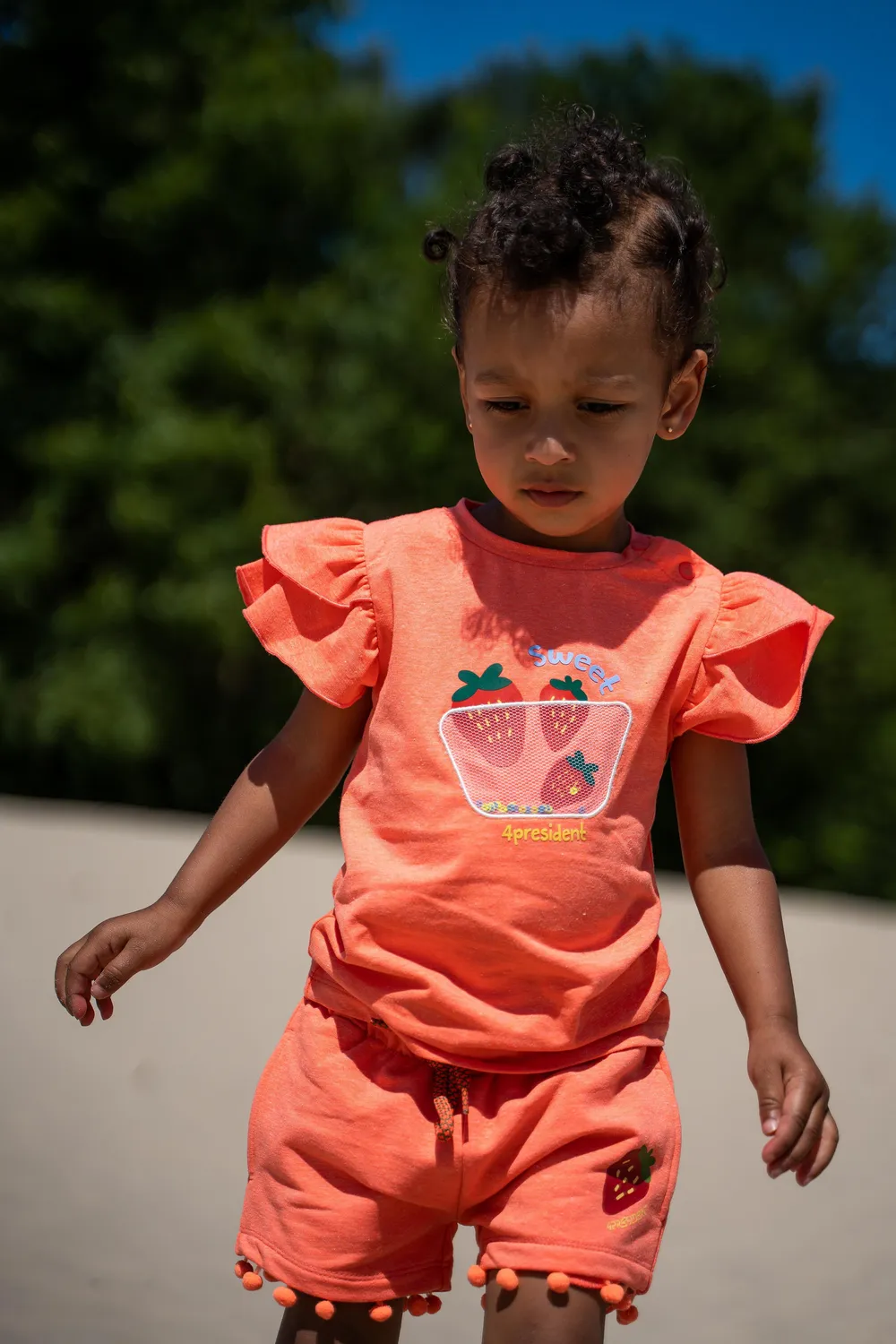 4President Liliana Coral T-shirt meisjes ruches