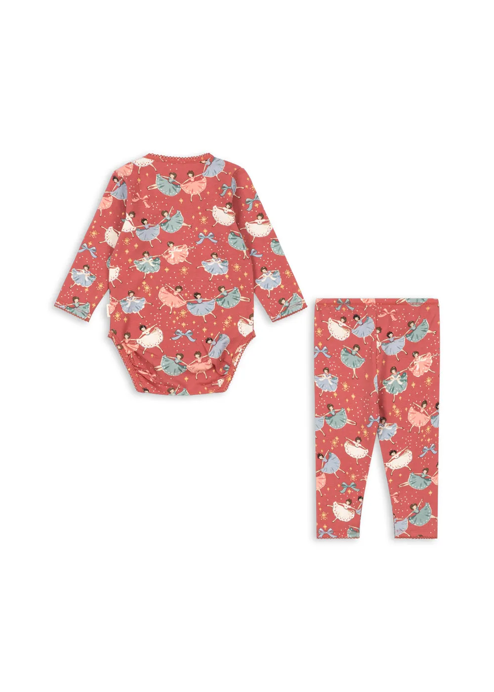 Konges Sløjd Basic Romper Broek Set Bow Ballerina Biokatoen