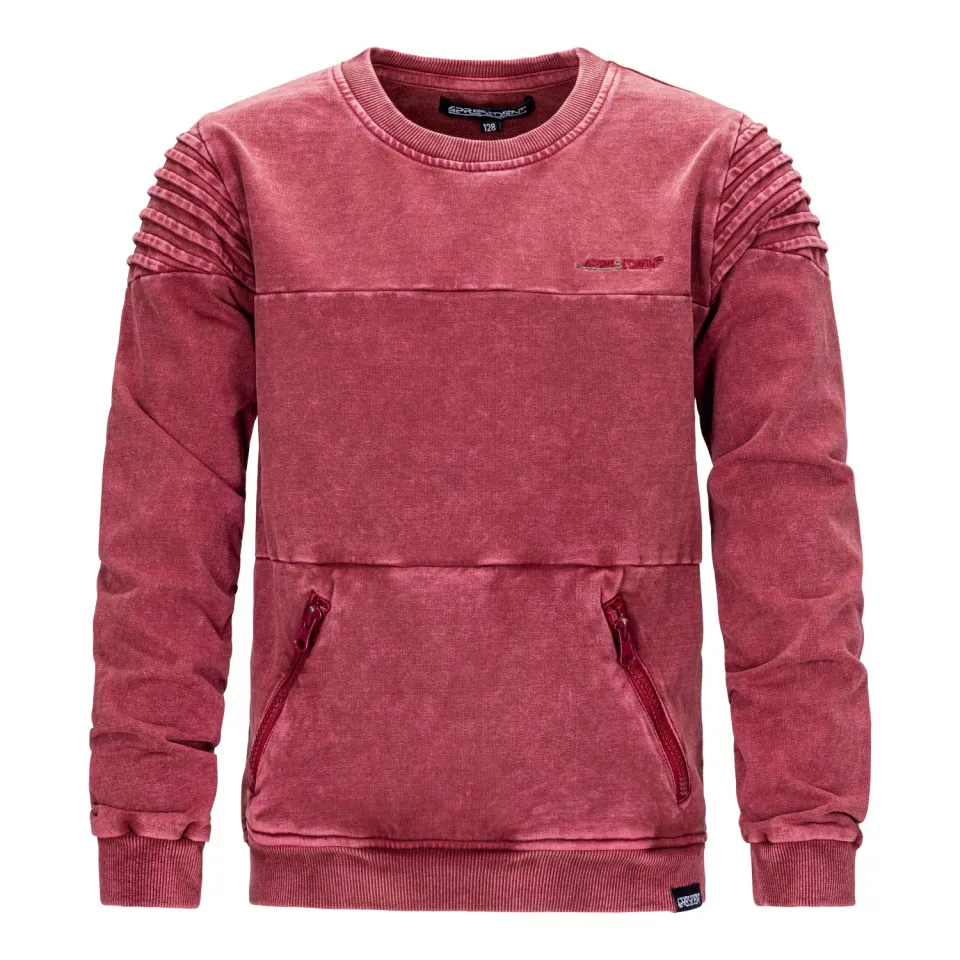 4PRESIDENT Nick Red sweater rood met ritszakken
