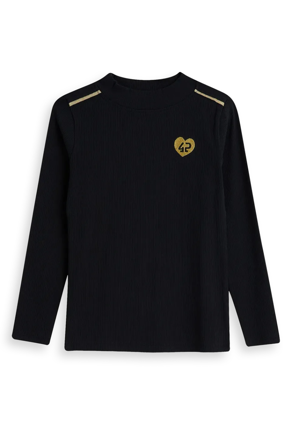 4President Amy longsleeve zwart meisjes geribbeld