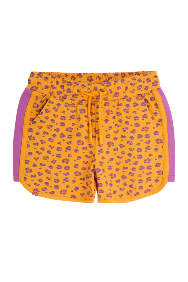 4PRESIDENT Nadine Orange shorts meisjes luipaardprint
