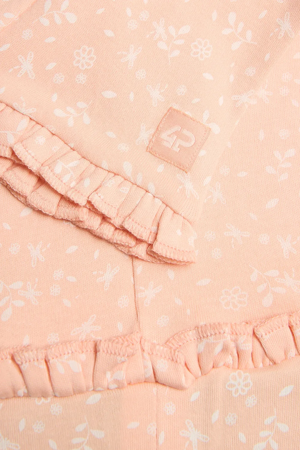 4President Yfke Pink babybroek flared bloemen katoen