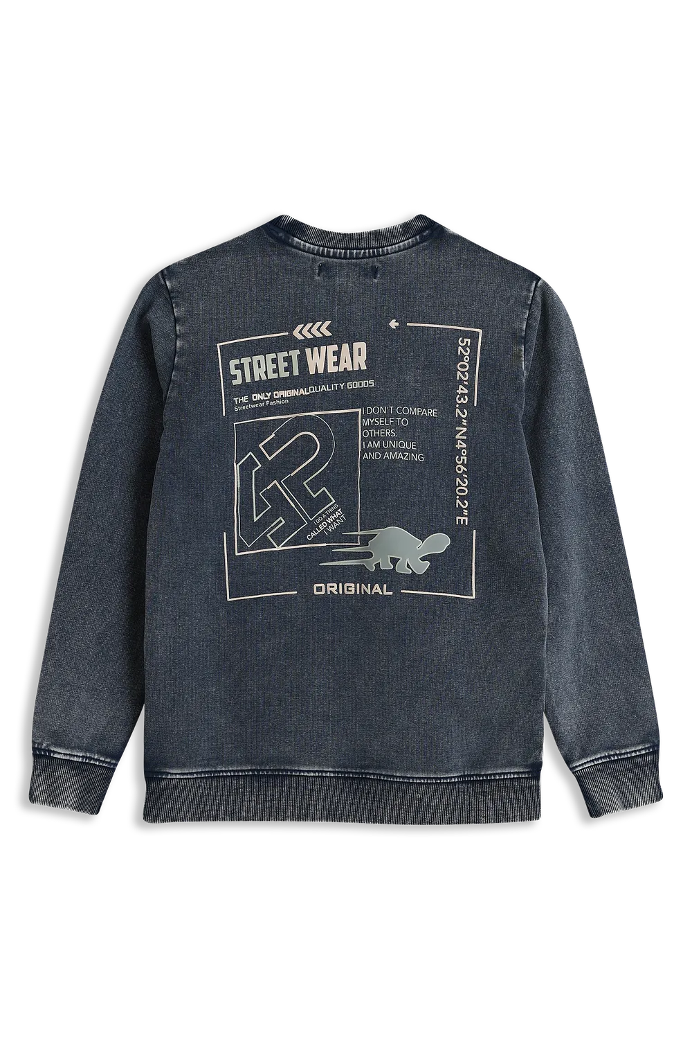 4President Pieter Denim Wash sweater jongens