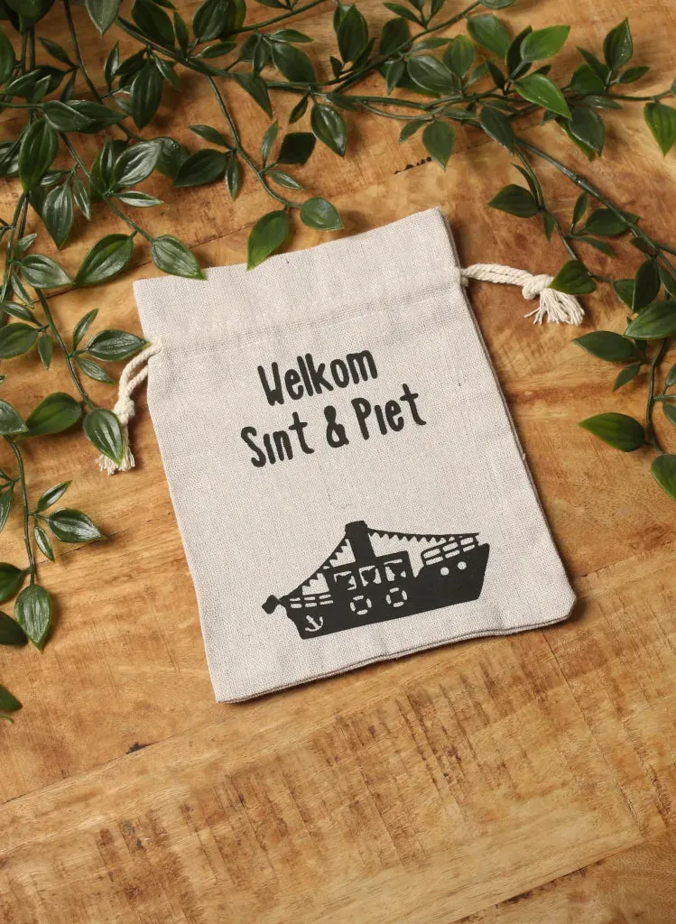 Een presentje Pepernootzakje jute met naam