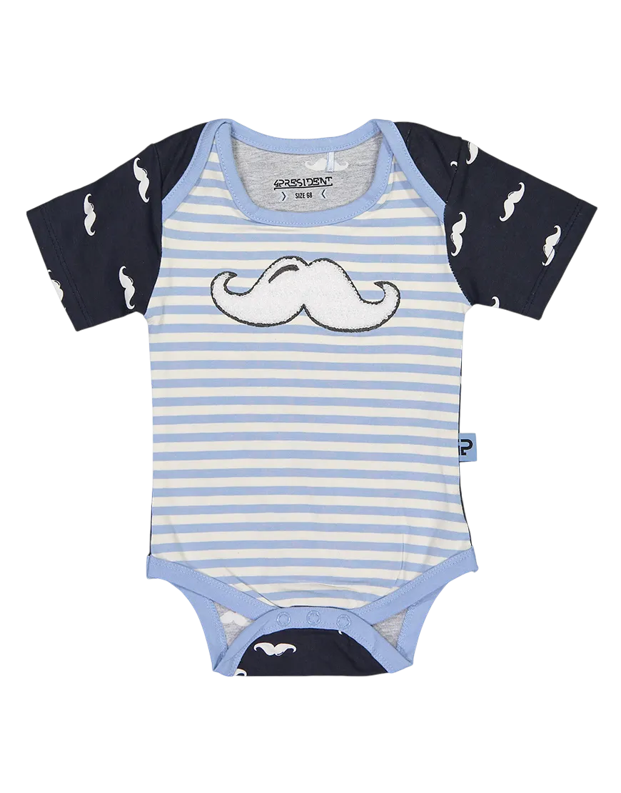 4PRESIDENT Baby Giftset Moustache 5-delig katoen