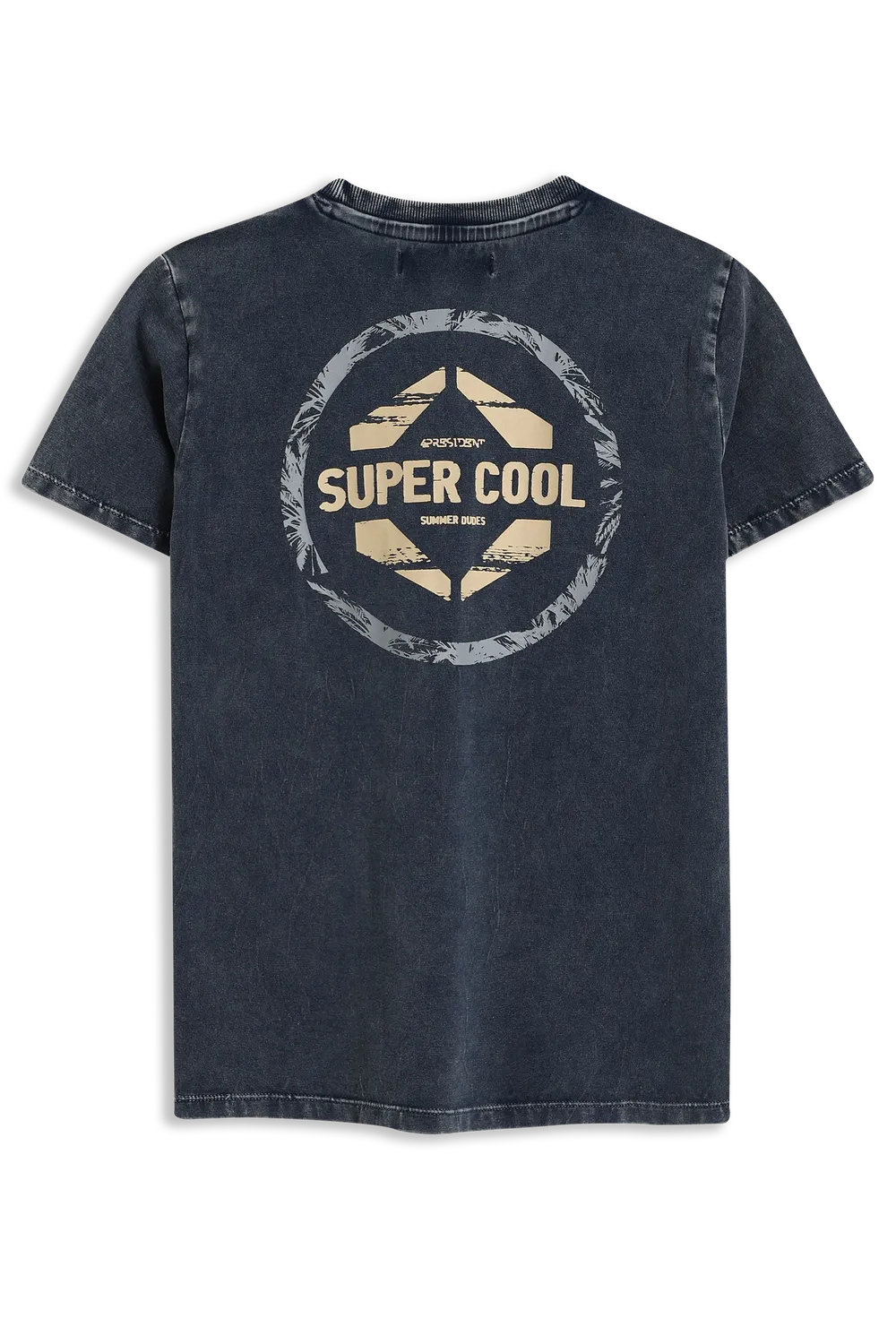 4President Willem T-shirt denim wash urban katoen