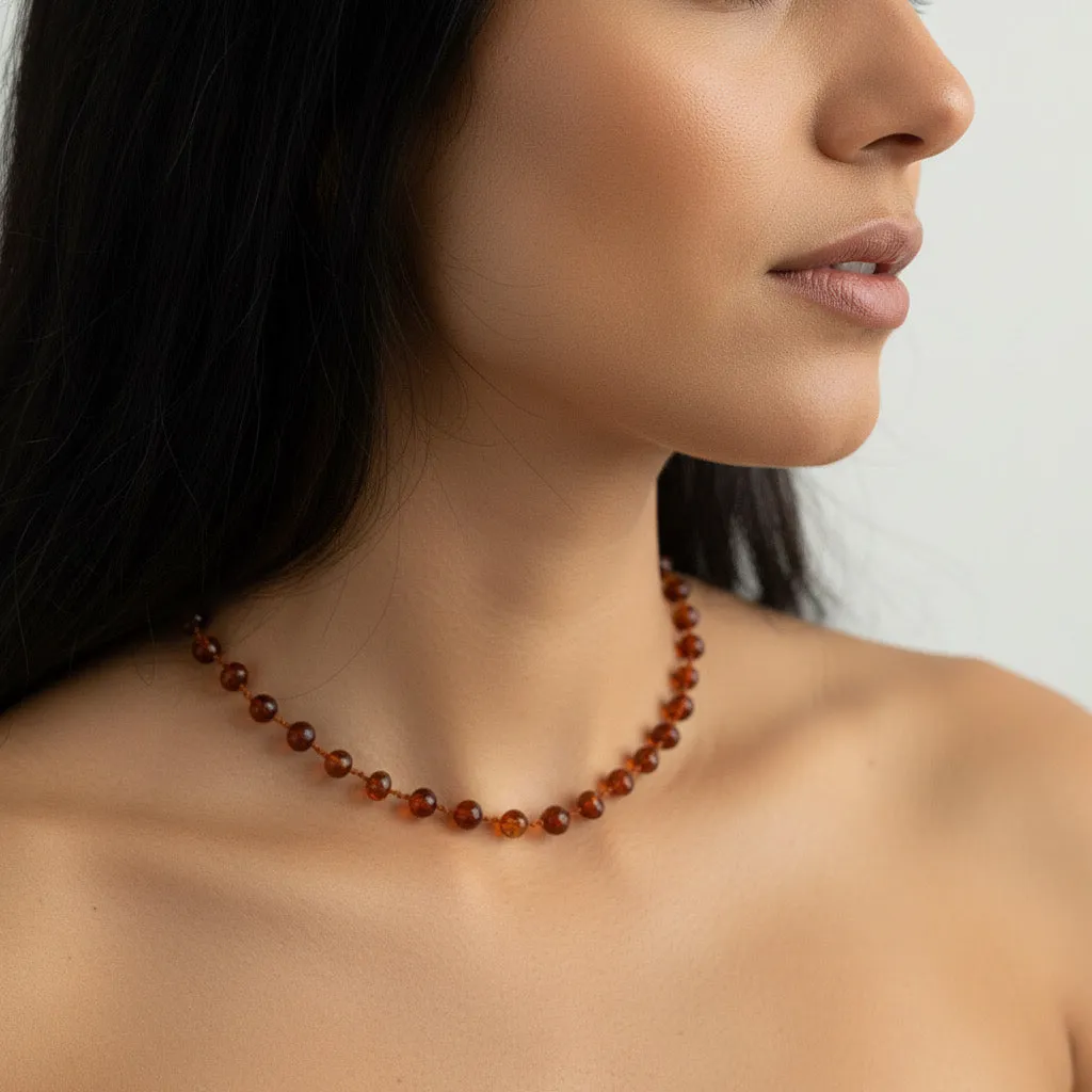 Louloúdi Amber damesketting barnsteen 45-50 cm