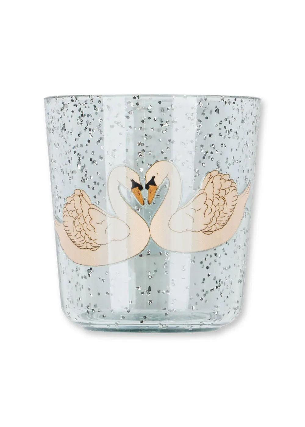 Konges Sløjd Sparkly kinderservies swan blue 3-delig glitter