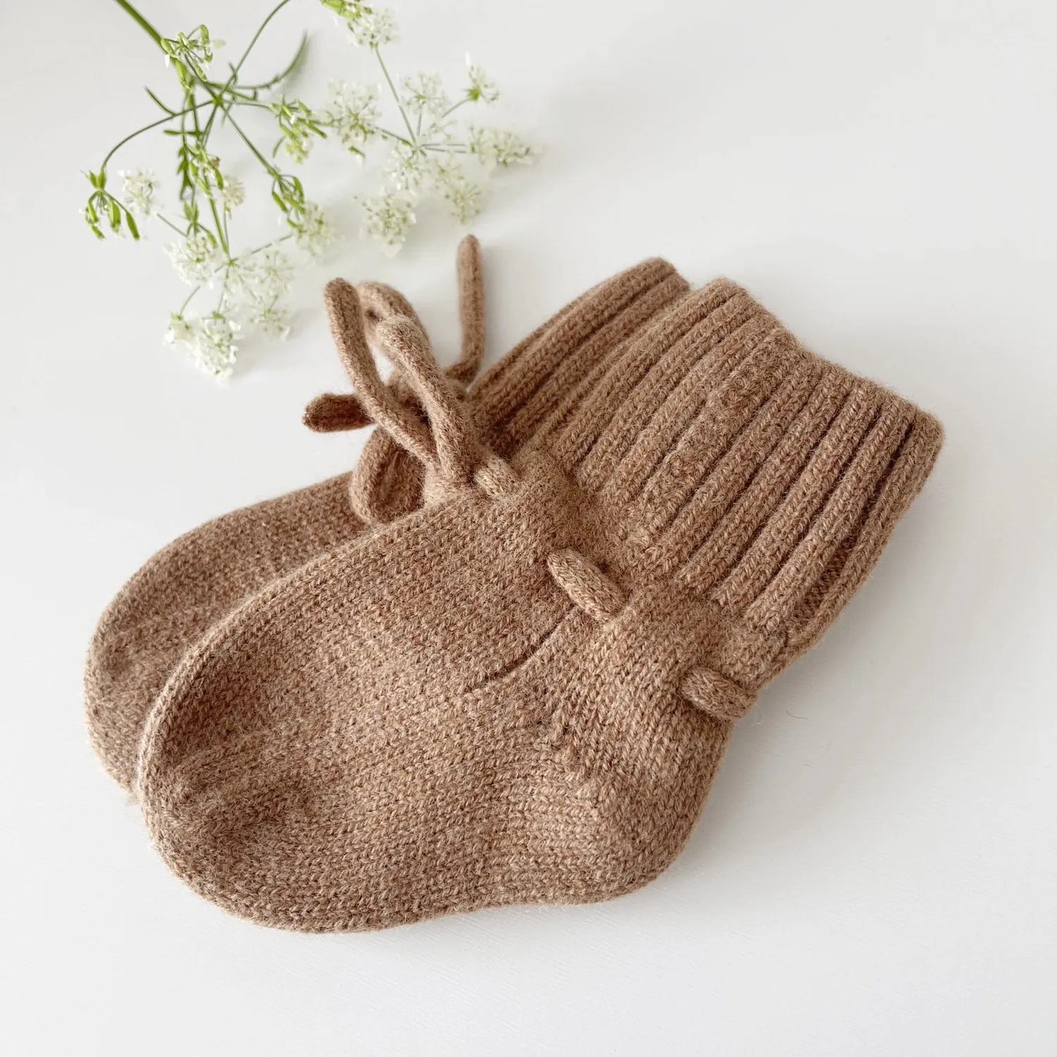 SODA FASHION Merino wol sloffen bruin zacht