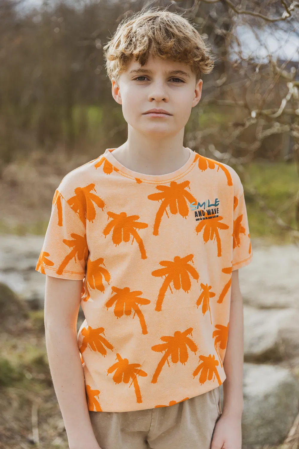 4PRESIDENT Owen Orange T-shirt oranje palmbomen